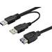 Ansmann USB-Kabel USB 3.2 Gen1 (USB 3.0 / USB 3.1 Gen1) USB-A Stecker, USB-A Buchse 30.00cm Schwarz Rund, doppelt geschirmt