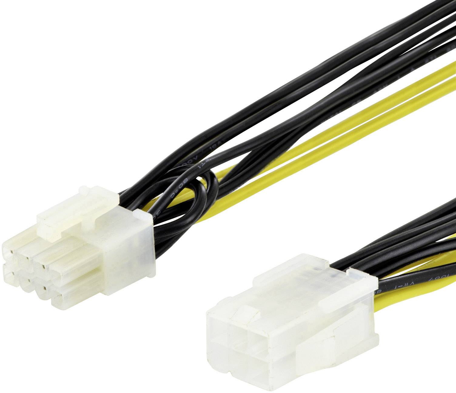 Digitus Computer, Strom Kabel [1x PCIe-Stecker 8pol. - 1x PCIe-Buchse 6pol.] 30.00 cm Gelb, Schwarz