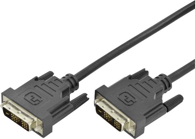 Digitus DVI Anschlusskabel DVI-D 18+1pol. Stecker, DVI-D 18+1pol. Stecker 2.00 m Schwarz DB-320107-020-S Rund, doppelt geschirmt DVI-Kabel