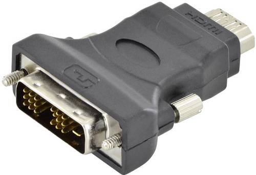 Digitus DVI / HDMI Adapter [1x DVI-D Stecker - 1x HDMI-Buchse] Schwarz Einzelschirm, Geschirmt, HDMI