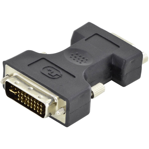 Digitus DB-320504-000-S DVI / VGA Adapter [1x DVI-Stecker 24+5pol. - 1x D-SUB-Buchse 15pol.] Schwarz Einzelschirm, Geschirmt, Rund