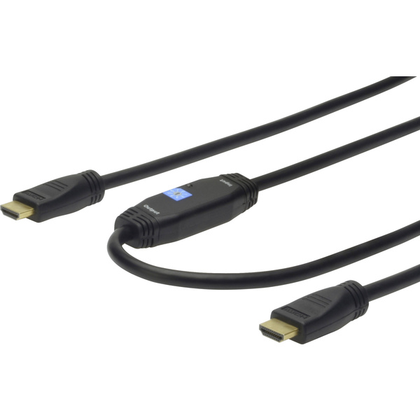 Digitus HDMI Anschlusskabel 20.00 m High Speed-HDMI mit Ethernet, HDMI-fähig, Rund, vergoldete Stec