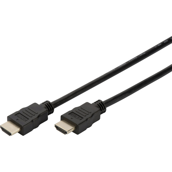 Digitus HDMI Anschlusskabel 1.00 m High Speed-HDMI mit Ethernet, HDMI-fähig, Rund, vergoldete Steck