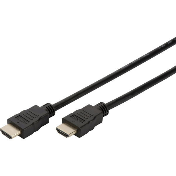 Digitus HDMI Anschlusskabel 2.00 m High Speed-HDMI mit Ethernet, HDMI-fähig, Rund, vergoldete Steck