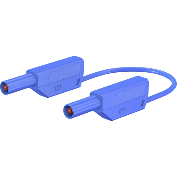 Stäubli SLK410-E/N/SIL Sicherheits-Messleitung [Lamellenstecker 4mm - Lamellenstecker 4 mm] 0.50m Blau 1St.