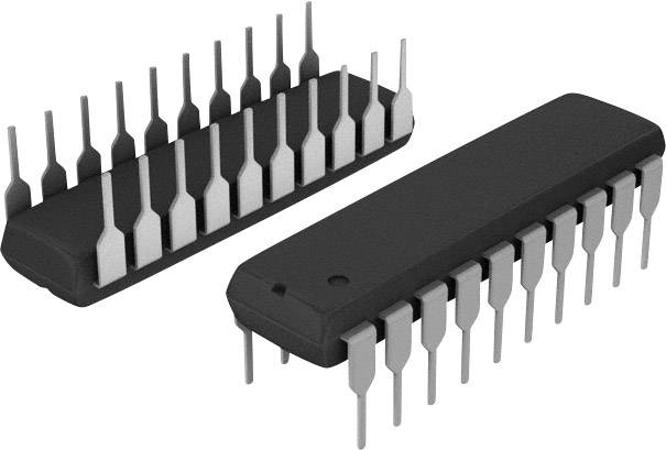 Zwei schwarze integrierte Schaltkreise mit silbernen Anschlussbeinen, die nebeneinander auf einer weißen Oberfläche liegen.