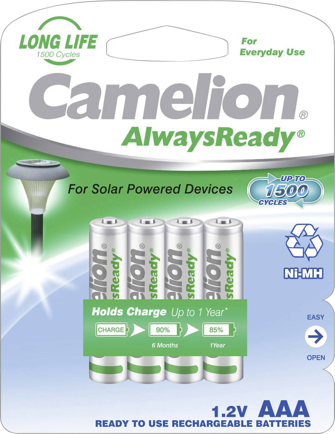 Camelion AlwaysReady Solar Micro (AAA)-Akku NiMH 600 mAh 1.2 V 4 St.