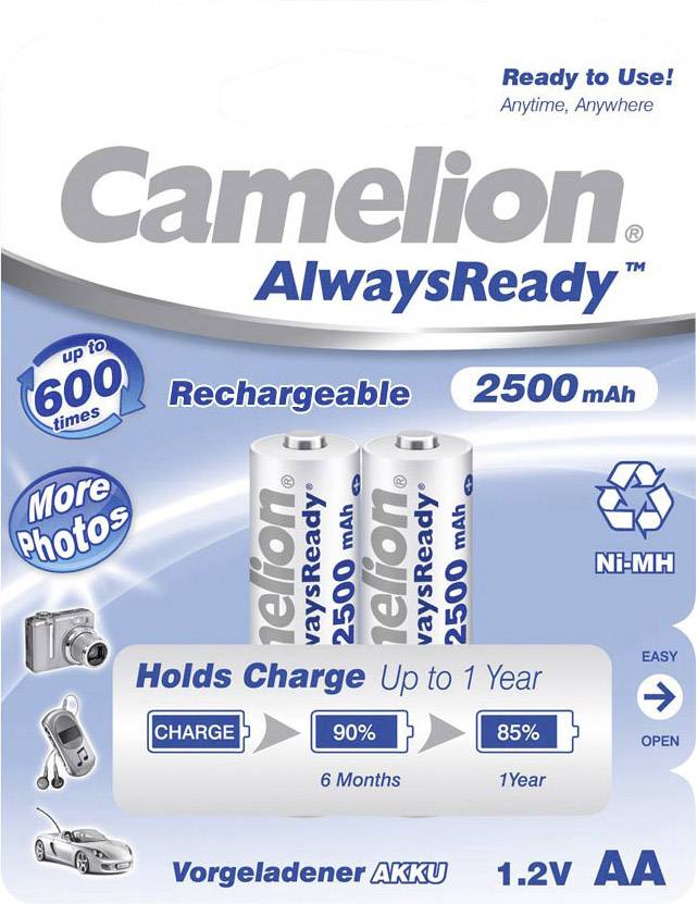 Camelion AlwaysReady Mignon (AA)-Akku NiMH 2500 mAh 1.2 V 2 St.