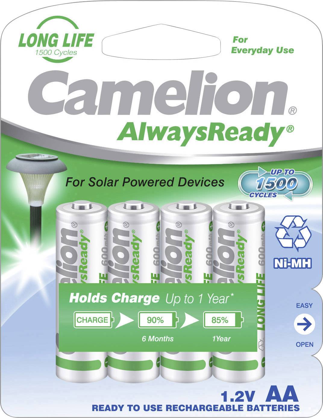 Camelion AlwaysReady Solar Mignon (AA)-Akku NiMH 600 mAh 1.2 V 4 St.