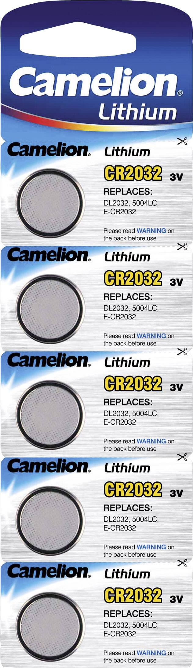 Camelion Knopfzelle CR2032 3 V 5 St. 220 mAh Lithium CR2032