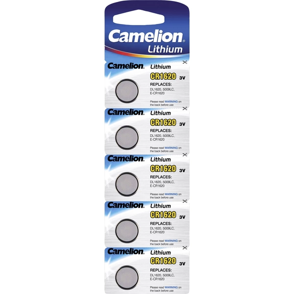 Camelion Knopfzelle CR 1620 3 V 5 St. 90 mAh Lithium CR1620 Camelion Knopfzelle CR 1620 3 V 5 St. 90 mAh Lithium CR1620