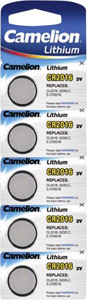 Camelion Knopfzelle CR2016 3 V 5 St. 75 mAh Lithium CR2016