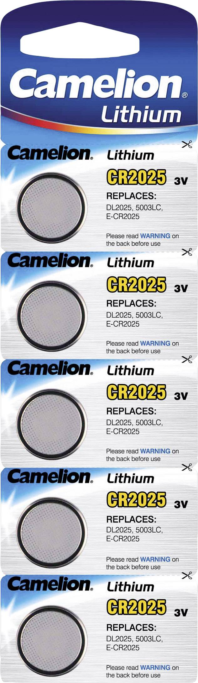Camelion Knopfzelle CR2025 3 V 5 St. 150 mAh Lithium CR2025