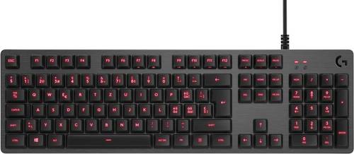 Logitech Gaming G413 USB Gaming-Tastatur Beleuchtet Deutsch, QWERTZ, Windows® Rot, Schwarz