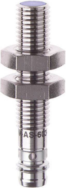 Metallsensor, Gewindegehäuse, zylindrische Form. Geeignet für industrielle Anwendungen. Robust und rostfrei.