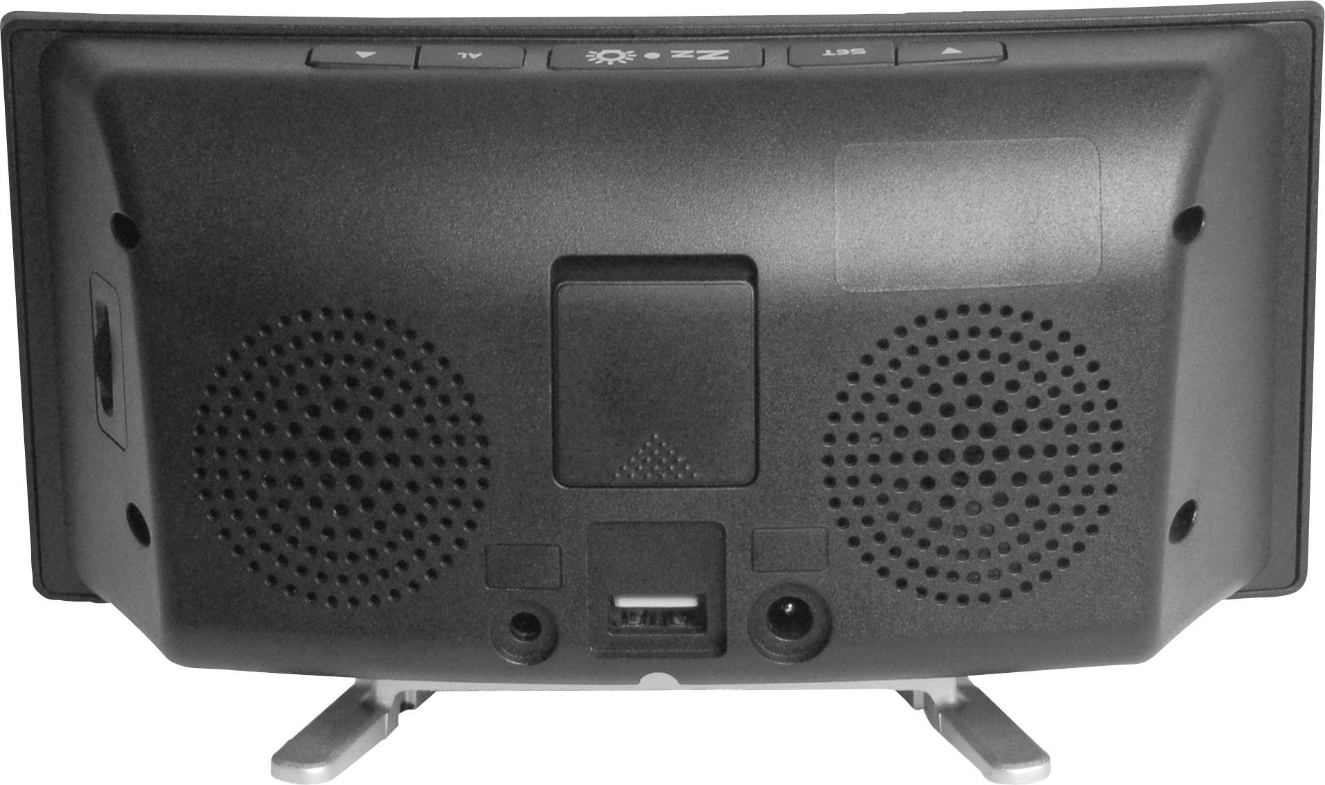 Geemarc JWNS-CURVE_BLK_VDE Quarz Wecker Schwarz Großes Display