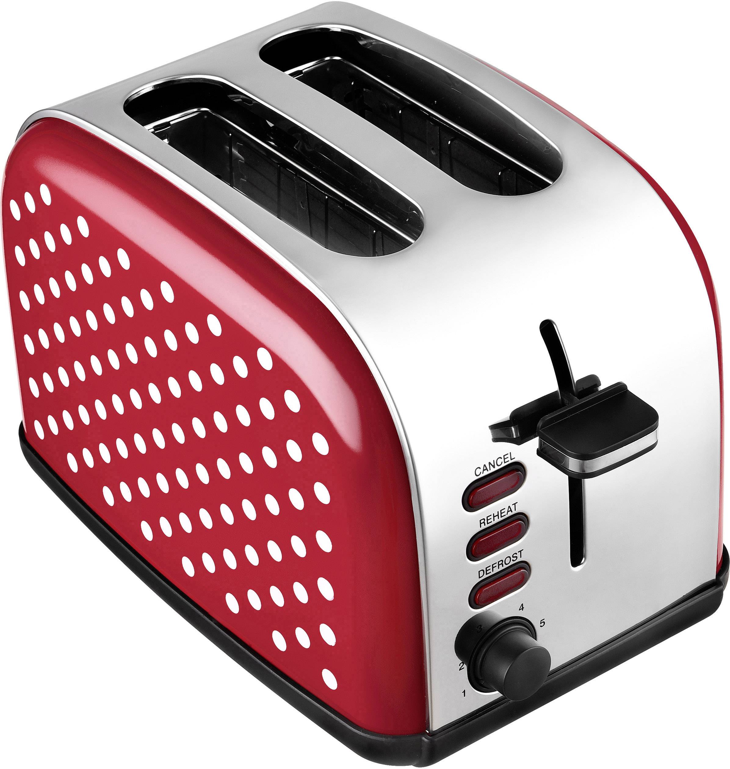 TKG Team Kalorik TKG TO 1045 RWD Toaster mit Brötchenaufsatz Rot, Weiß