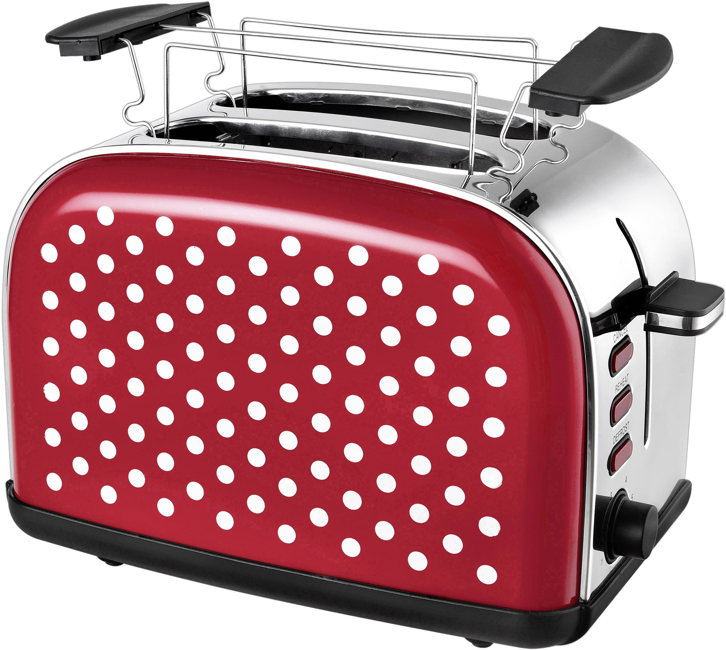 TKG Team Kalorik TKG TO 1045 RWD Toaster mit Brötchenaufsatz Rot, Weiß