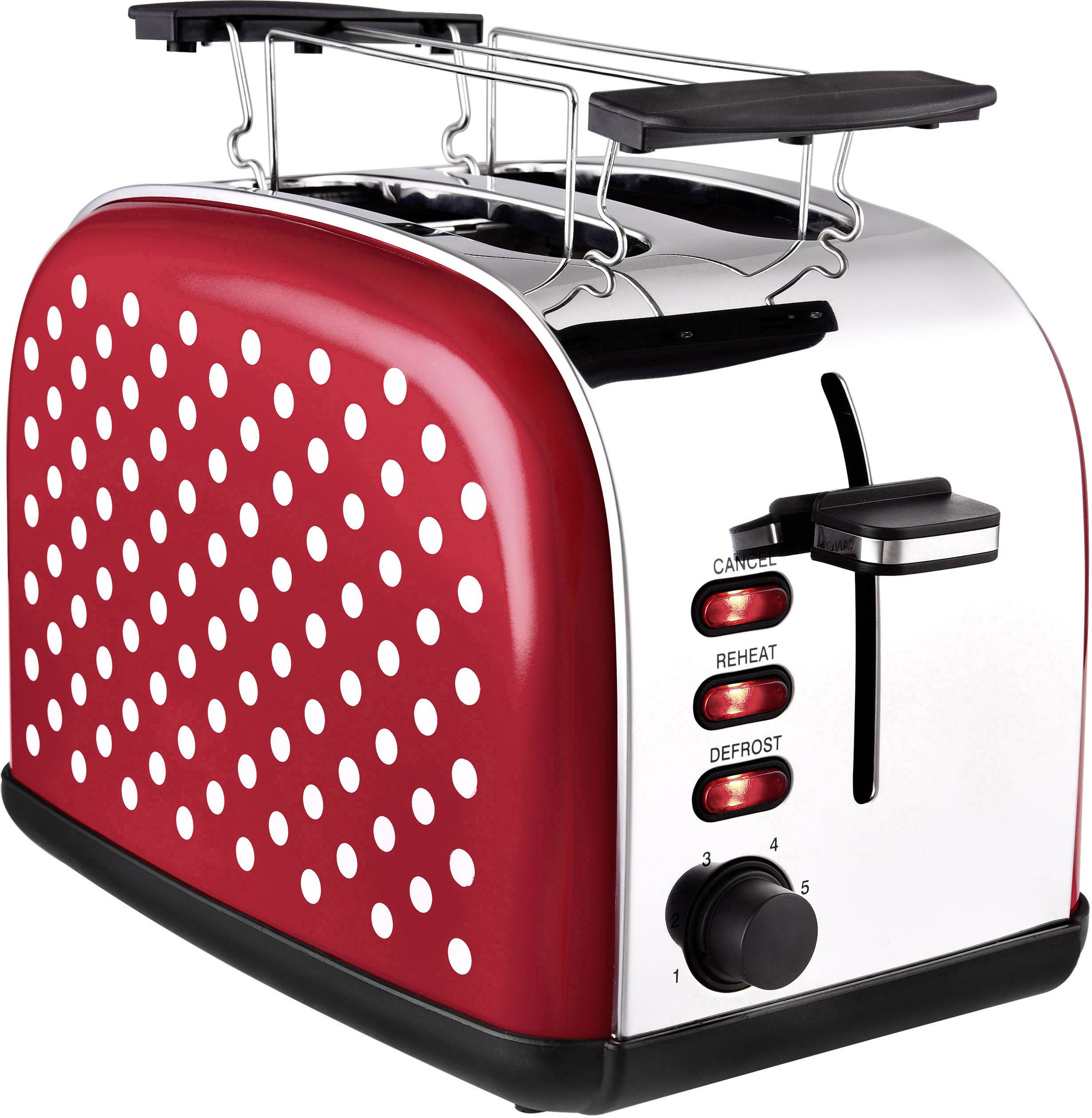 TKG Team Kalorik TKG TO 1045 RWD Toaster mit Brötchenaufsatz Rot, Weiß