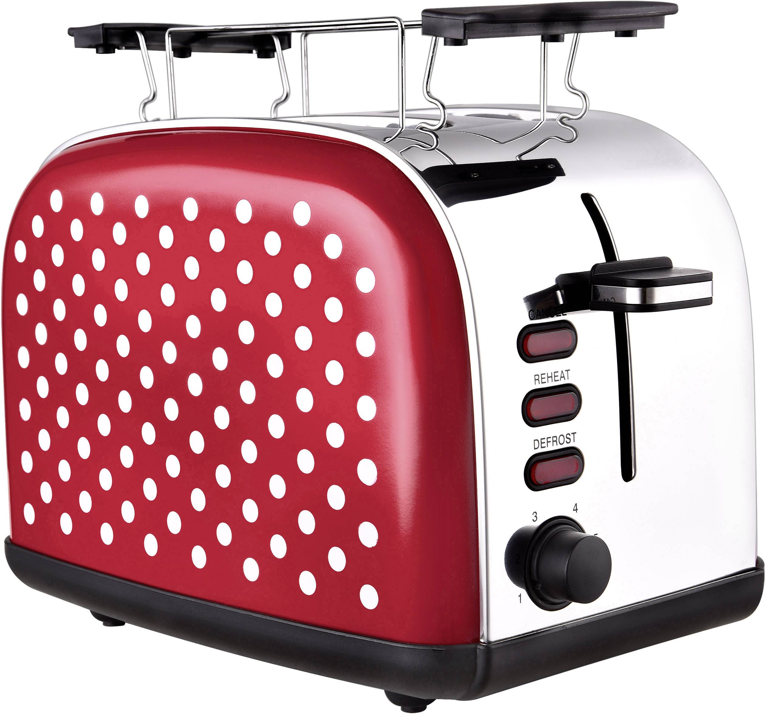 TKG Team Kalorik TKG TO 1045 RWD Toaster mit Brötchenaufsatz Rot, Weiß