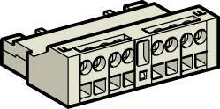 Abbildung eines elektrischen Steckverbinders mit mehreren Anschlussklemmen. Geeignet zur Integration in elektronische Schaltungen.