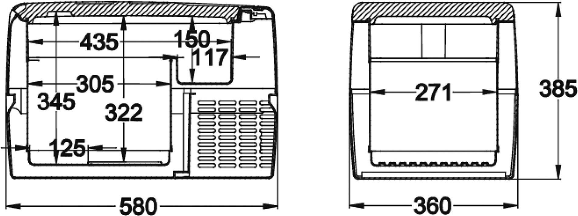 Dometic Group CoolFreeze CF 35 Kühlbox Kompressor 12 V, 24 V, 110 V, 230 V Grau 31 l -18 <bis/> +10 °C