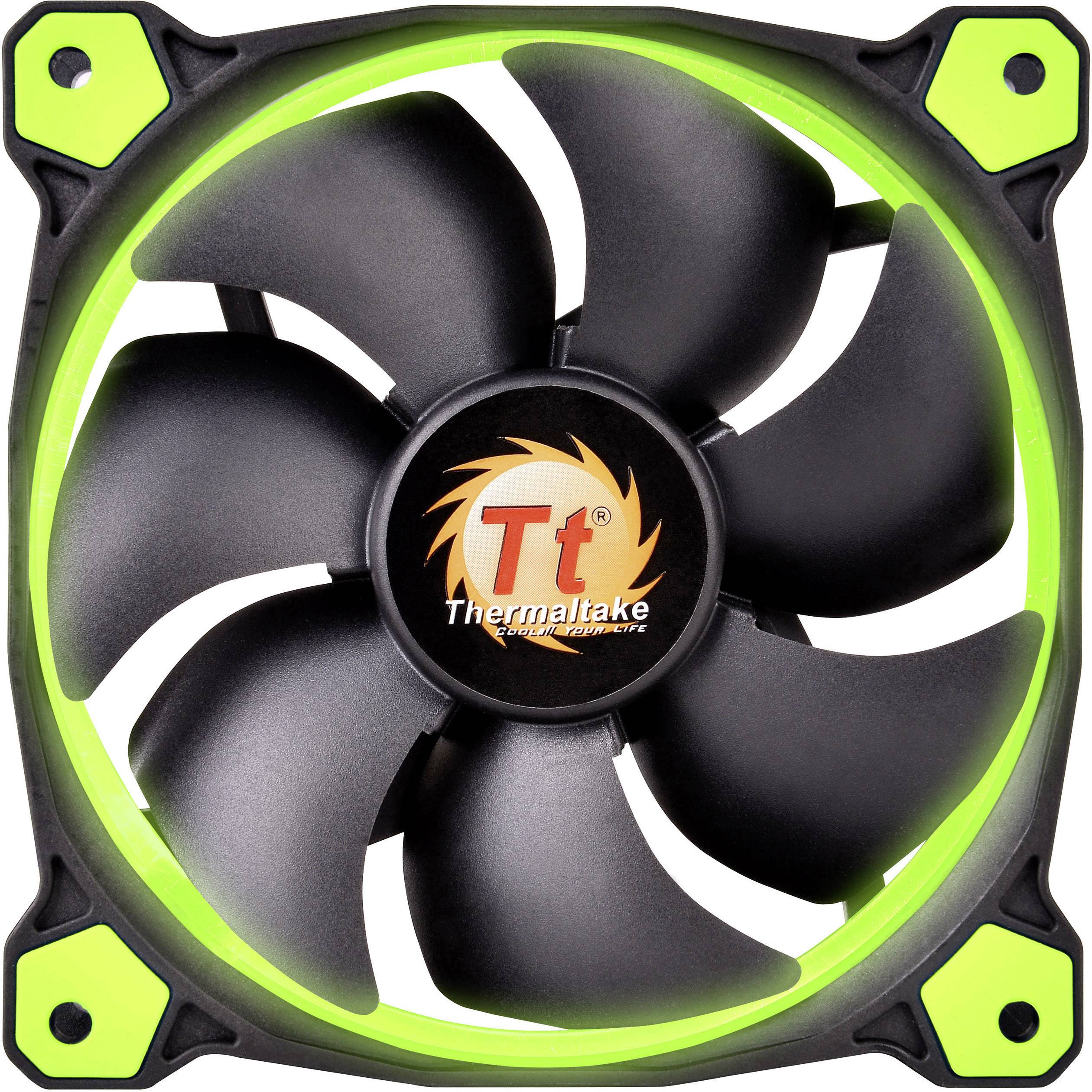 Thermaltake RIING LED PC-Gehäuse-Lüfter Grün (B x H x T) 120 x 120 x 25 mm inkl. LED-Beleuchtung