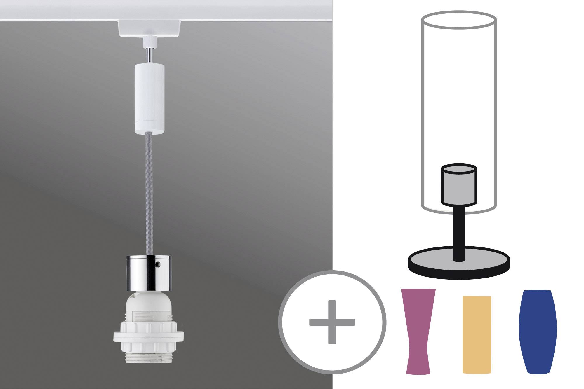 Paulmann Hochvolt-Schienensystem-Leuchte Universell E27 20W LED Weiß, Chrom