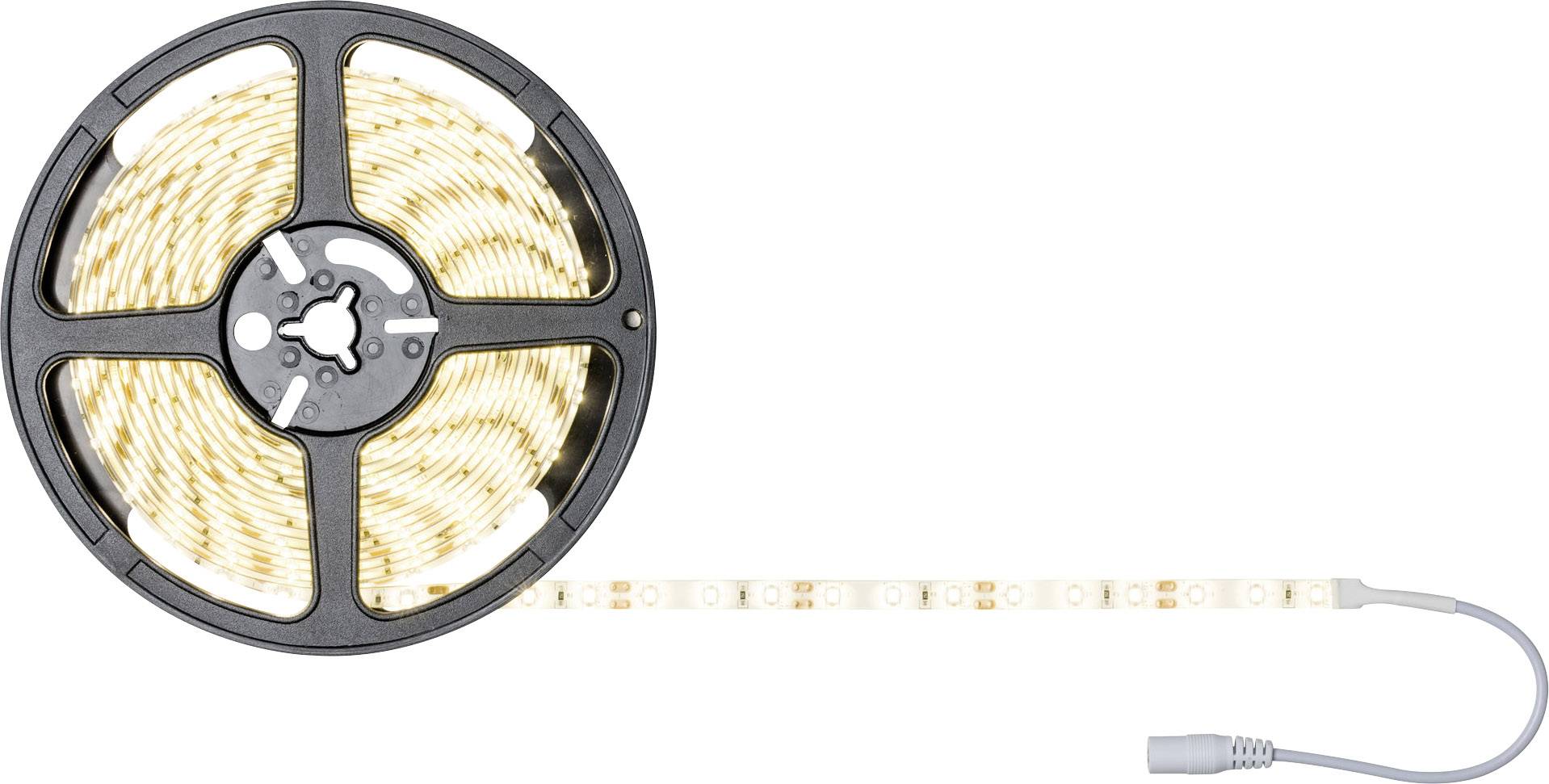 Rolle mit LED-Lichtleiste, teilweise abgerollt, mit Anschlusskabel. Lichtleiste in einem schwarzen Kunststoffgehäuse.