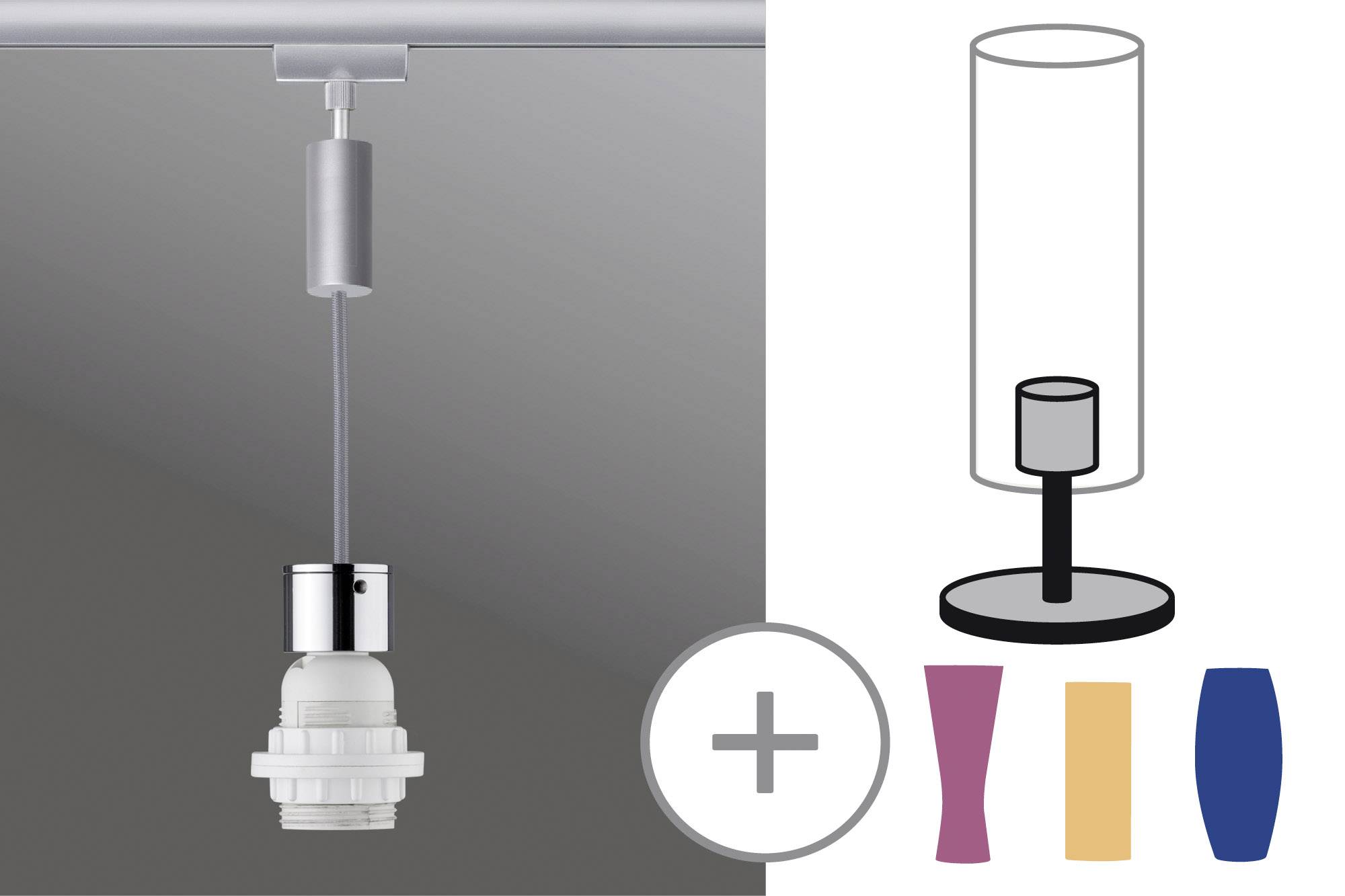 Paulmann Hochvolt-Schienensystem-Leuchte Universell E27 20W LED Chrom (matt), Chrom