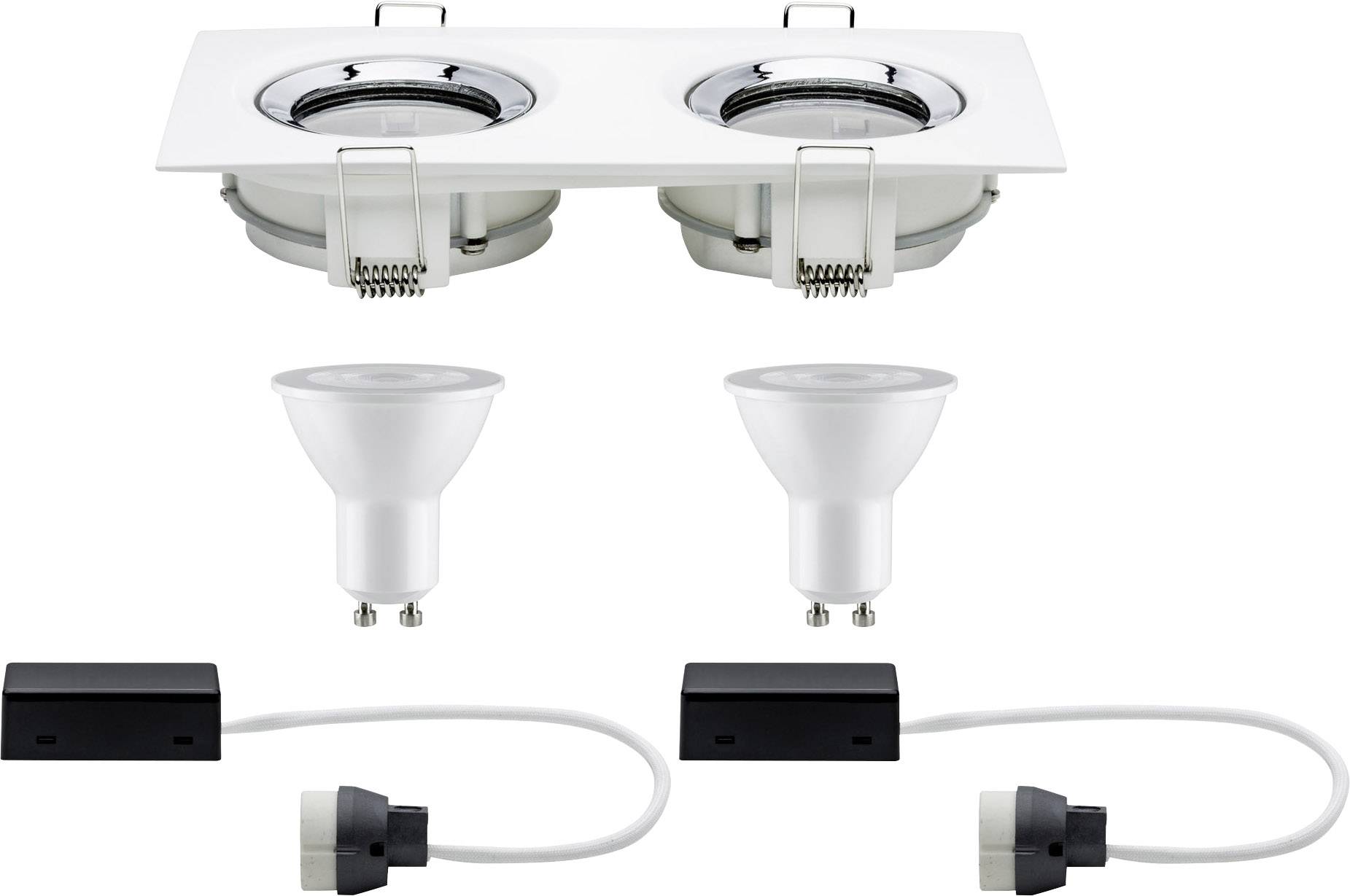 Paulmann Nova LED-Bad-Einbauleuchte LED GU10 14W IP65 Weiß (matt), Chrom