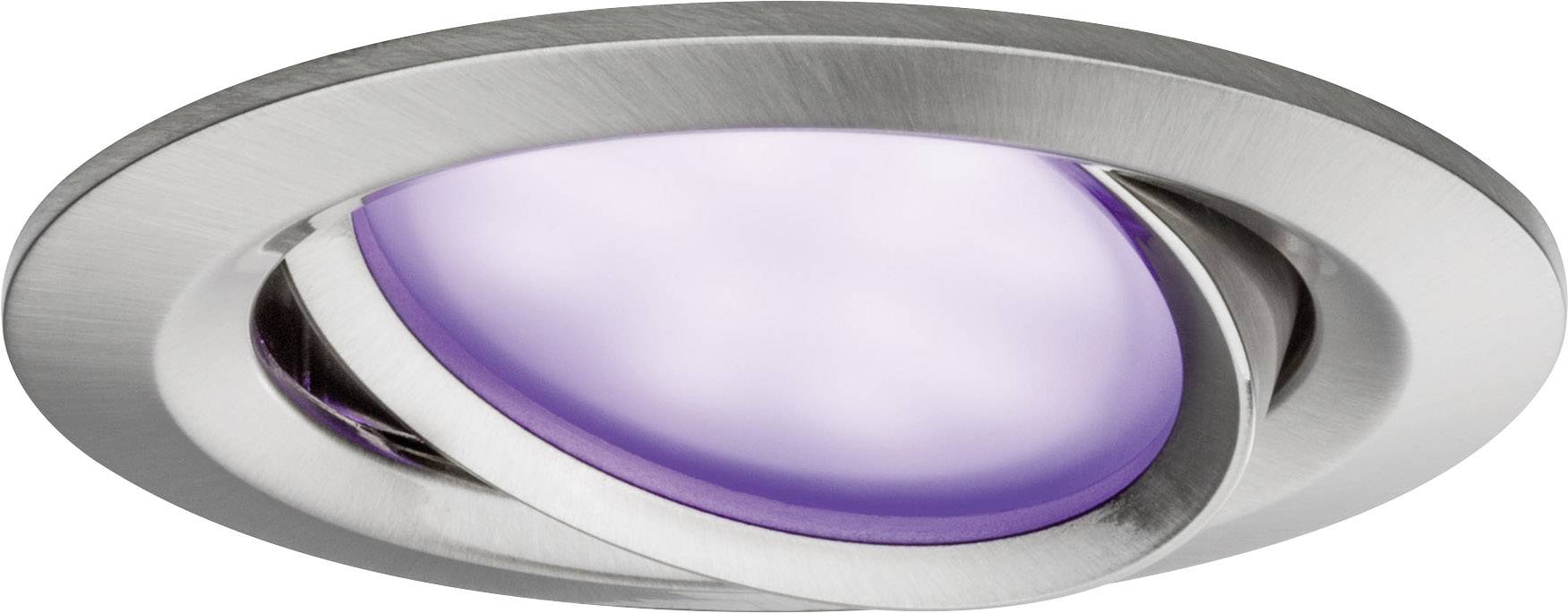 Paulmann 93941 Coin RGBW LED-Einbauleuchte 3er Set LED LED fest eingebaut 6W Eisen (gebürstet)