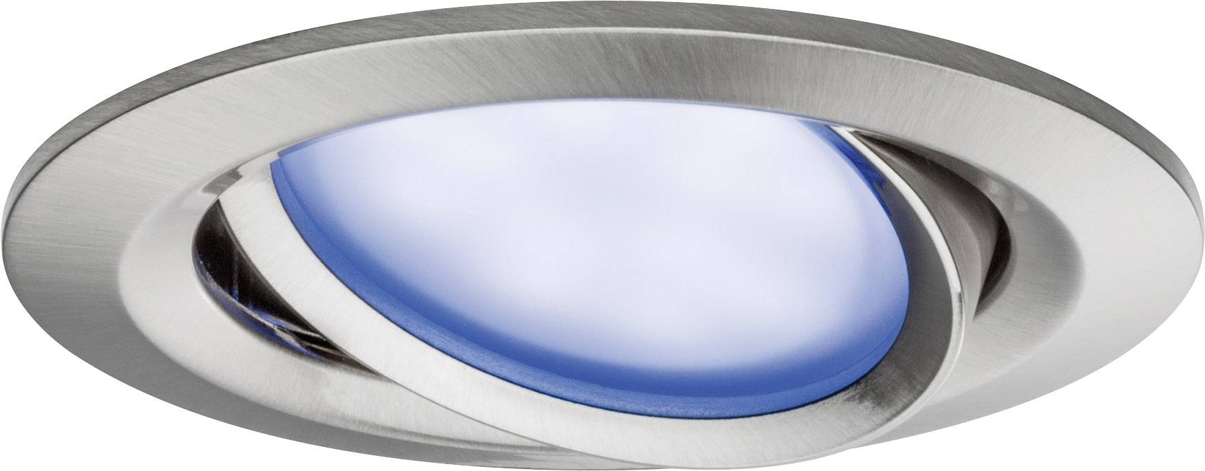 Paulmann 93941 Coin RGBW LED-Einbauleuchte 3er Set LED LED fest eingebaut 6W Eisen (gebürstet)