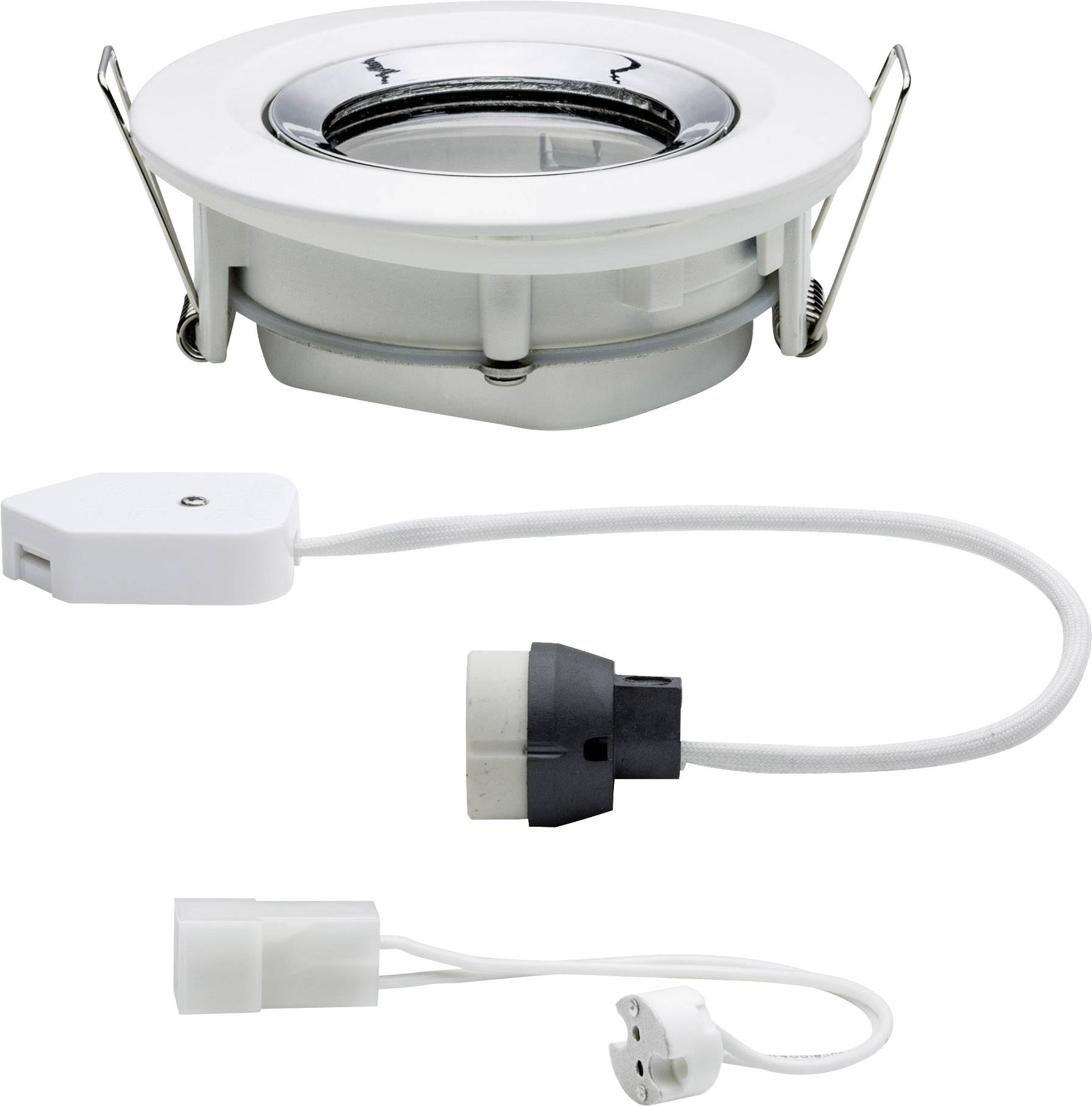 Paulmann Nova Bad-Einbauleuchte Halogen GU10 35W IP65 Weiß (matt), Chrom