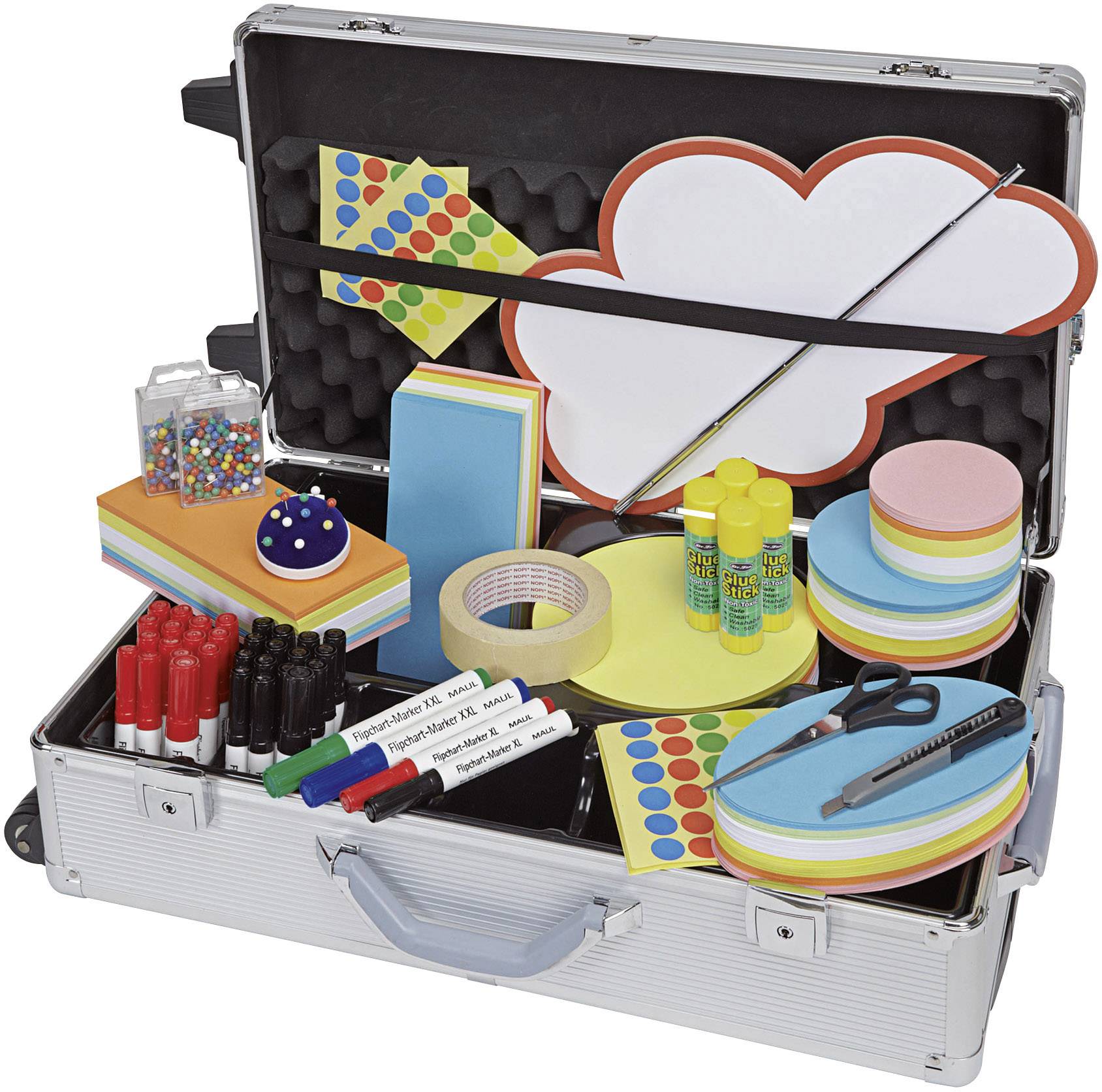 Maul MAULpro advanced Moderationskoffer Aluminium Anzahl Teile: 2923 625 mm x 195 mm x 380 mm Silber