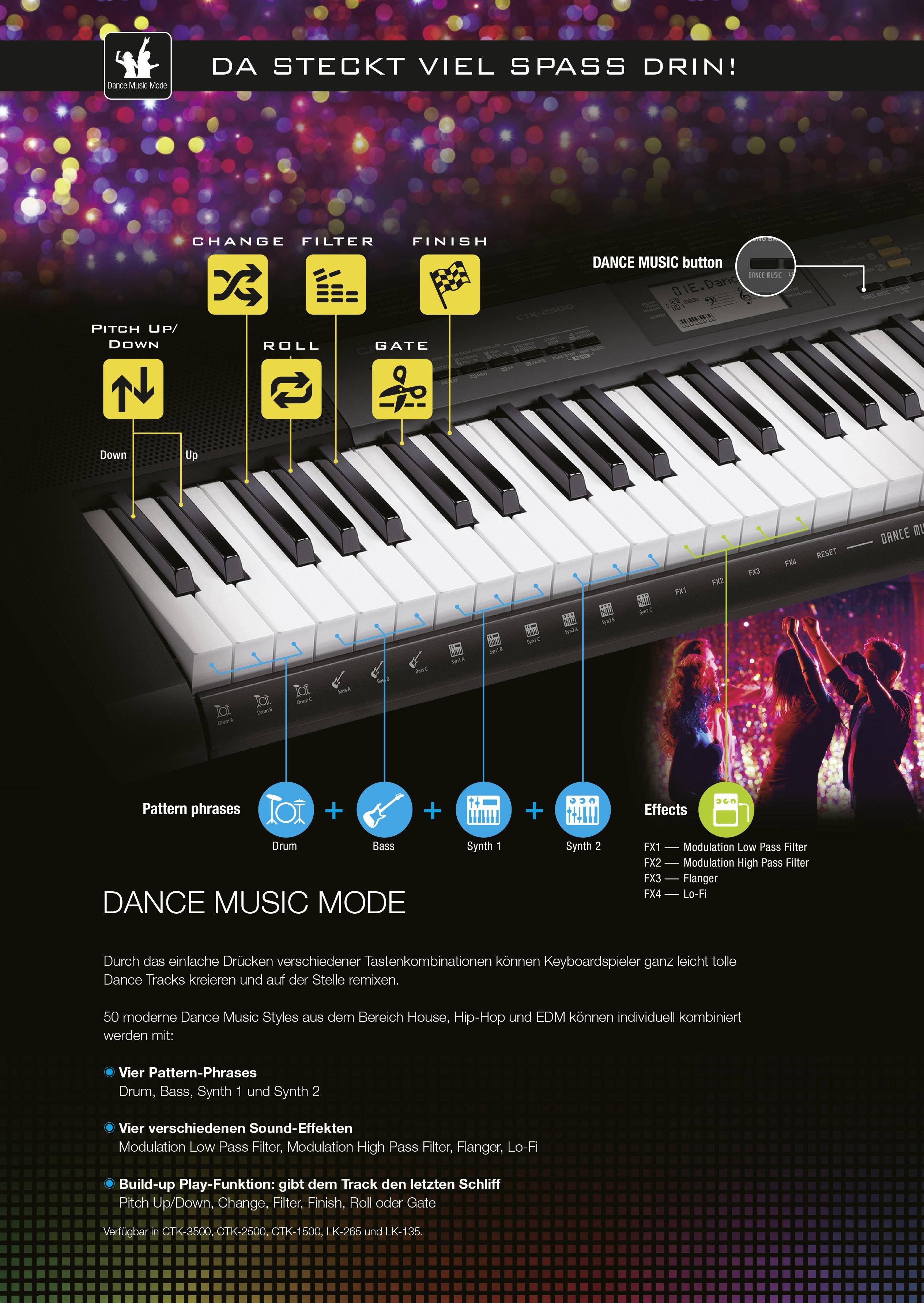 Casio LK-265CA Keyboard Schwarz inkl. Netzteil, Leuchttasten