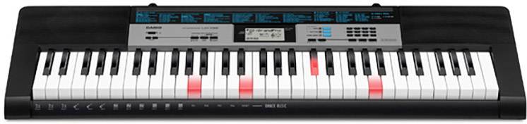 Casio LK-136SET Keyboard Schwarz inkl. Netzteil, inkl. Stativ, Leuchttasten