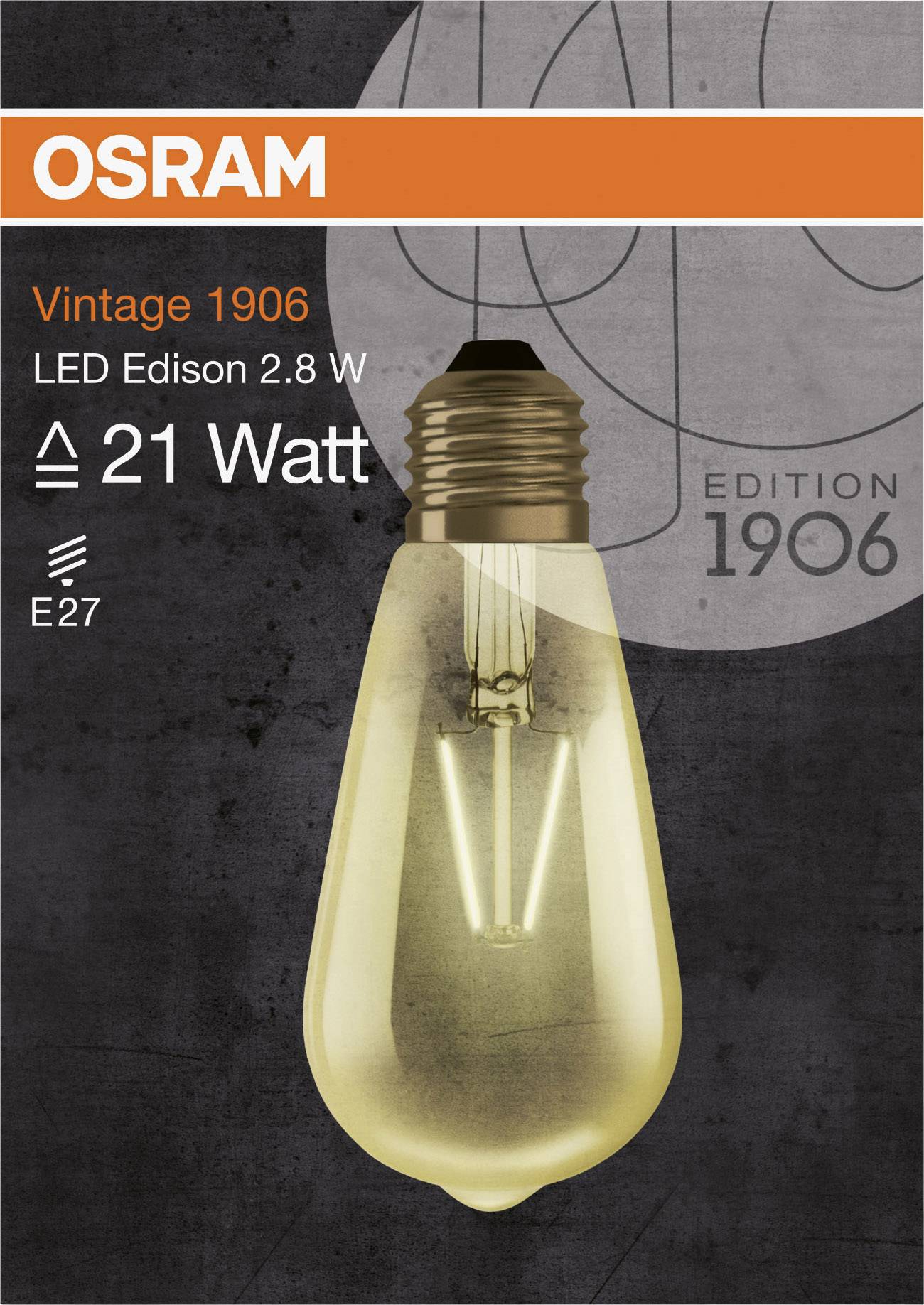 OSRAM 4058075808706 LED EEK F (A - G) E27 Kolbenform 2.5 W = 22 W Warmweiß (Ø x L) 64 mm x 143 mm 1 St.