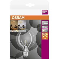 Osram HOMELIGHTING 4058075808942 LED EEK E (A - G) E27 Globeform 7W = 60W Warmweiß (Ø x L) 125mm x 173mm GLOWdim, dimmbar Osram HOMELIGHTING 4058075808942 LED EEK E (A - G) E27 Globeform 7W = 60W Warmweiß (Ø x L) 125mm x 173mm GLOWdim, dimmbar