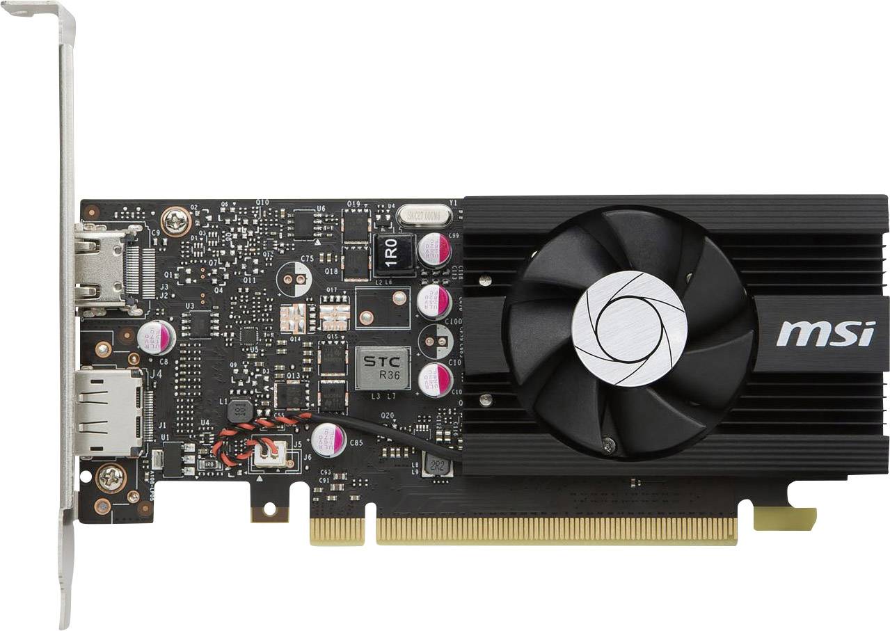 MSI Grafikkarte Nvidia GeForce GT1030 Overclocked 2 GB GDDR5-RAM PCIe x16 HDMI®, DisplayPort