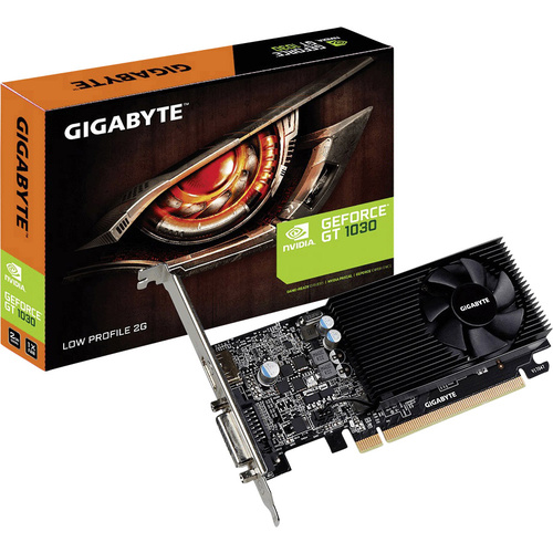 Gigabyte Carte graphique Nvidia GeForce GT1030 Overclocked 2 GB RAM GDDR5 PCIe x16 HDMI™, DVI profil bas, overclockée