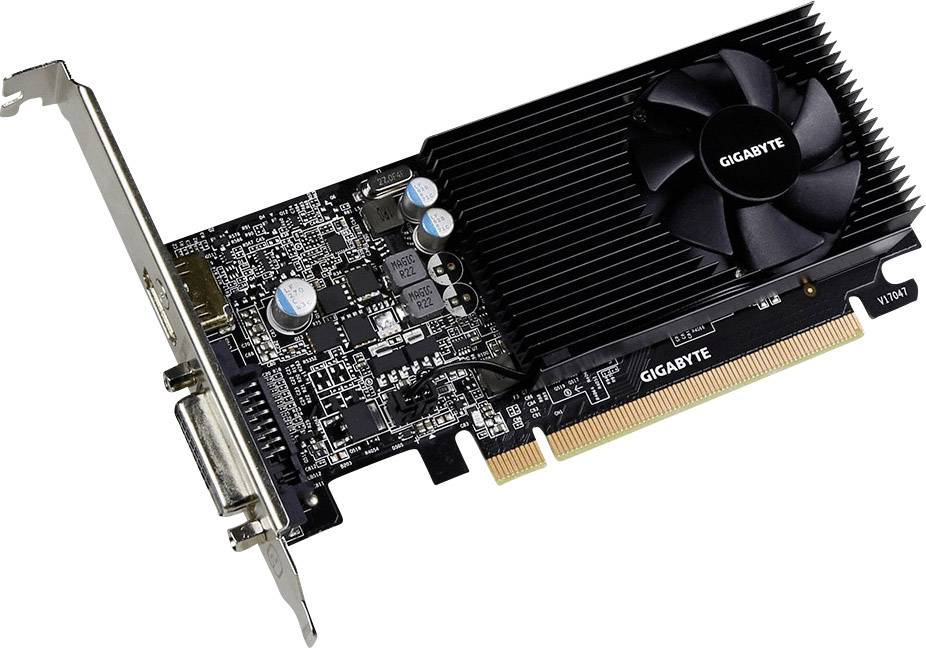 Gigabyte Grafikkarte Nvidia GeForce GT1030 Overclocked 2 GB GDDR5-RAM PCIe x16 HDMI®, DVI Low Profile, Übertaktet / Overclocked