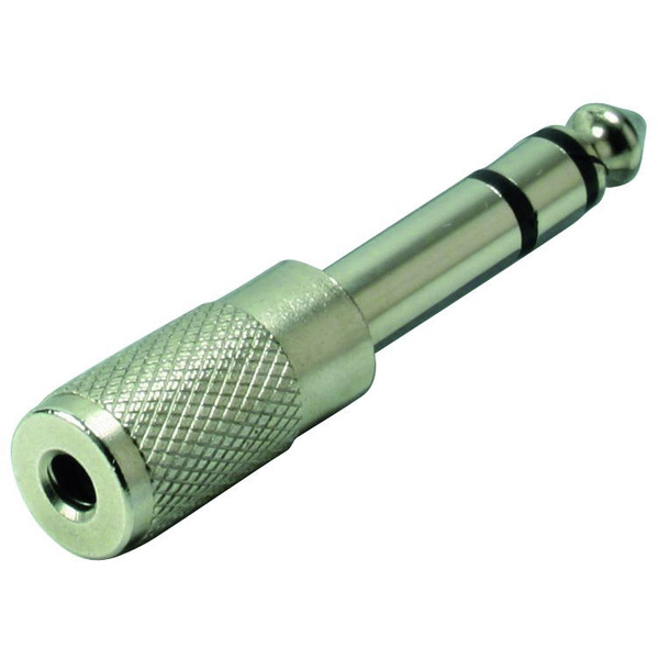 TRU Components Klinken-Adapter Klinkenstecker 6.35mm - Klinkenbuchse 3.5mm Stereo Polzahl (num):3 1St.