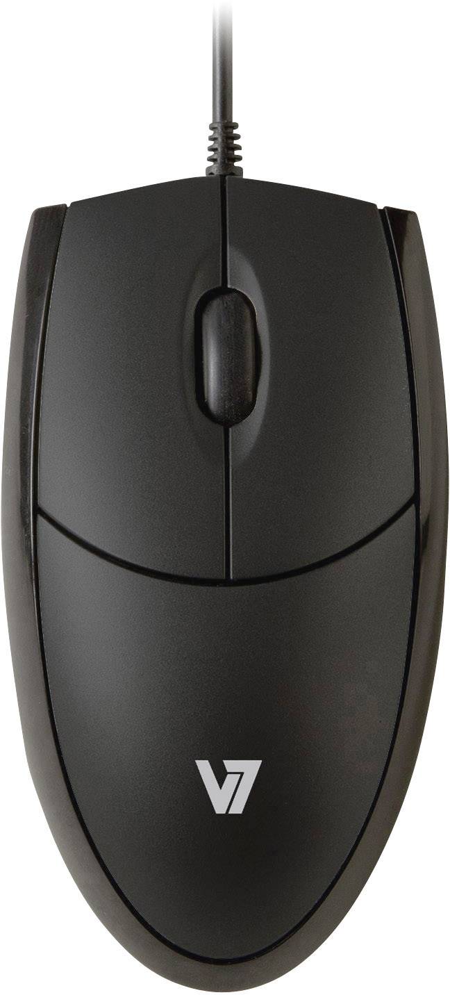 V7 Videoseven MV3000010-BLK-5E Maus USB Optisch Schwarz 3 Tasten 1000 dpi