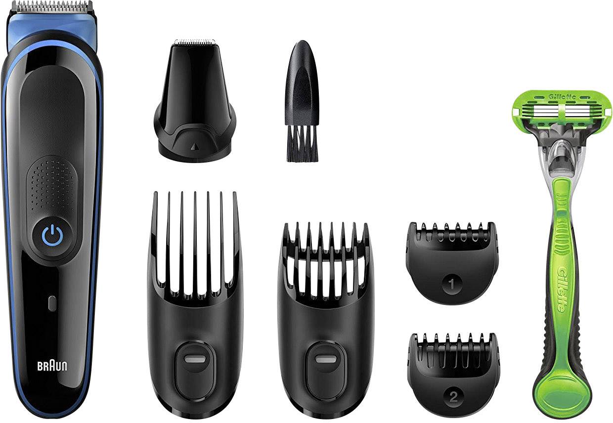 Braun MGK3040 7-in-1 Bartschneider, Haarschneider, Körperhaartrimmer, Rasierer abwaschbar Schwarz