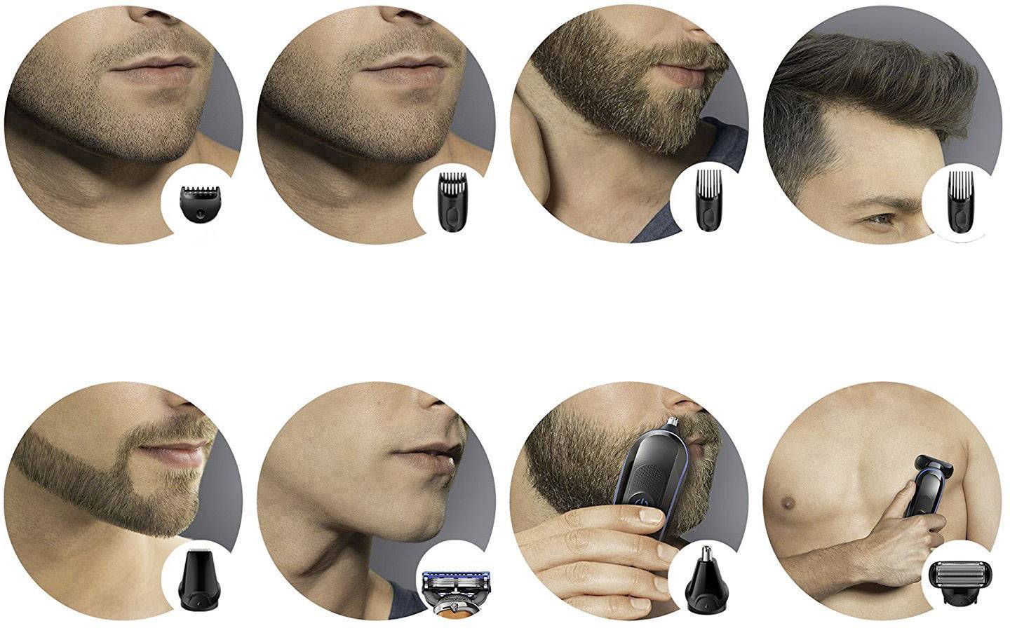 Braun MGK3080 9-in-1 Bartschneider, Haarschneider, Rasierer, Körperhaartrimmer, Ohr-, Nasenhaartrimmer abwaschbar Schwarz