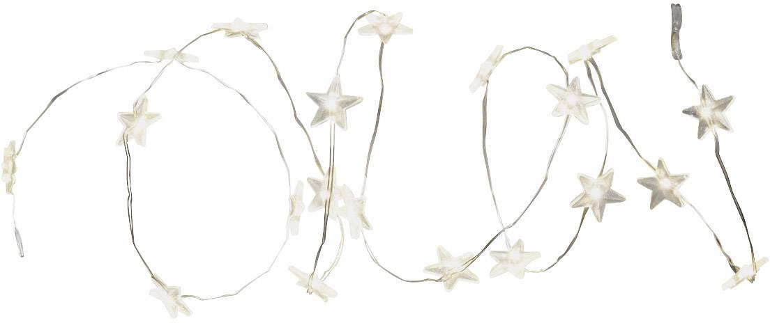 Konstsmide 3199-103 Motiv-Lichterkette Sterne Innen batteriebetrieben Anzahl Leuchtmittel 20 LED Warmweiß Beleuchtete Länge: 1.03 m