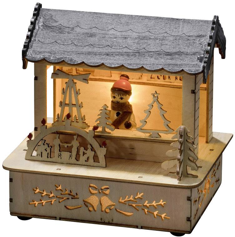 Konstsmide 2823-100 Warmweiß LED Holz, Natur, Grau