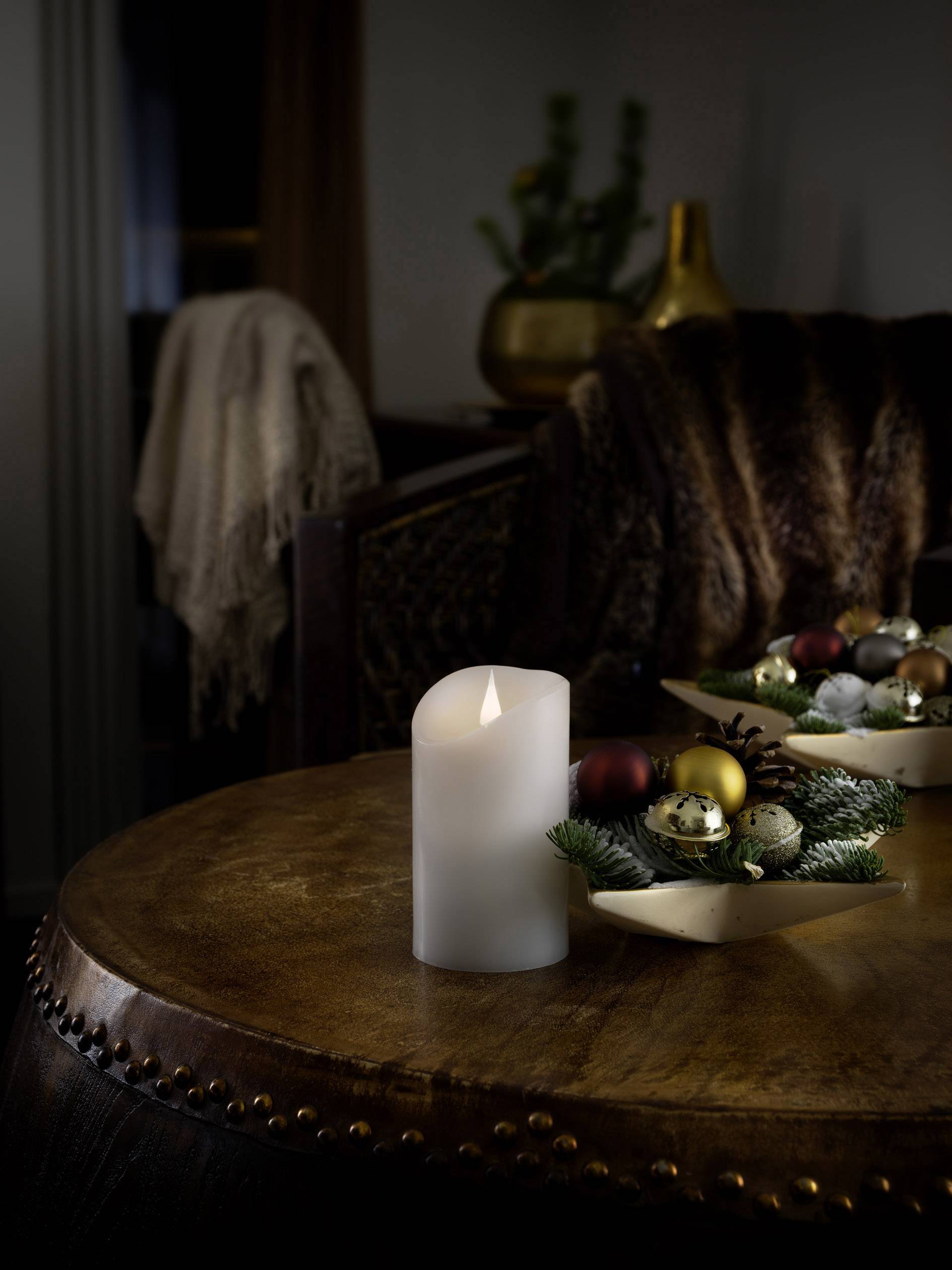 Konstsmide 1830-100 LED-Echtwachskerze Weiß Warmweiß