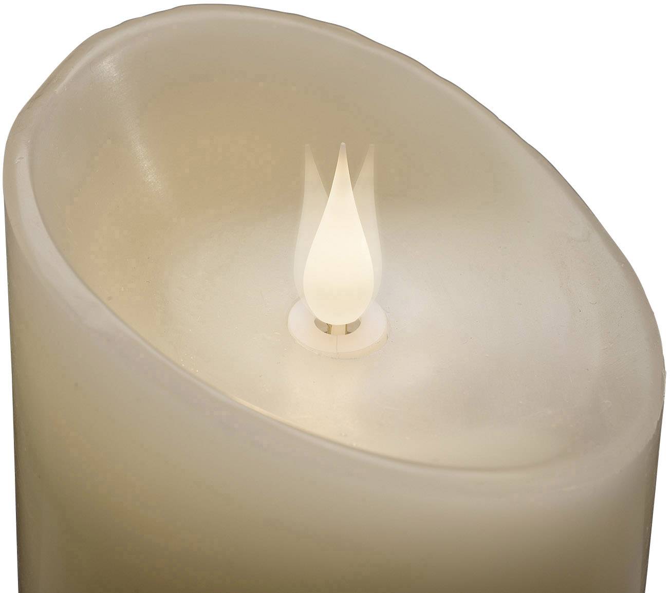 Konstsmide 1831-100 LED-Echtwachskerze Weiß Warmweiß (Ø x H) 7.5 cm x 15.5 cm